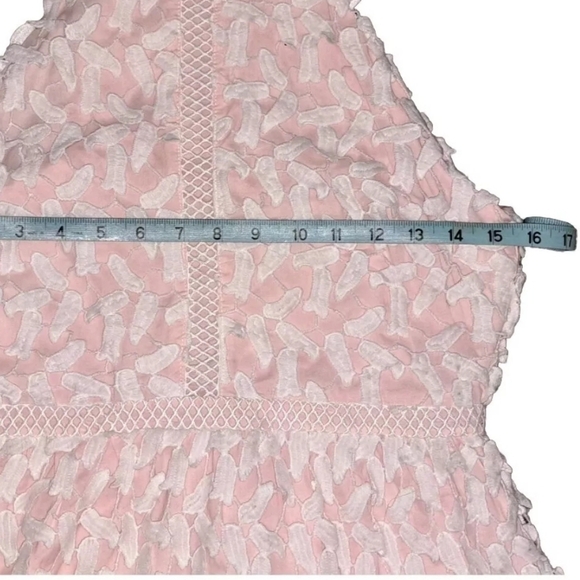 Chicwish Leaf Elegance Halter White Pink Crochet Dress Women's Medium NWT B24#4 - Picture 5 of 7